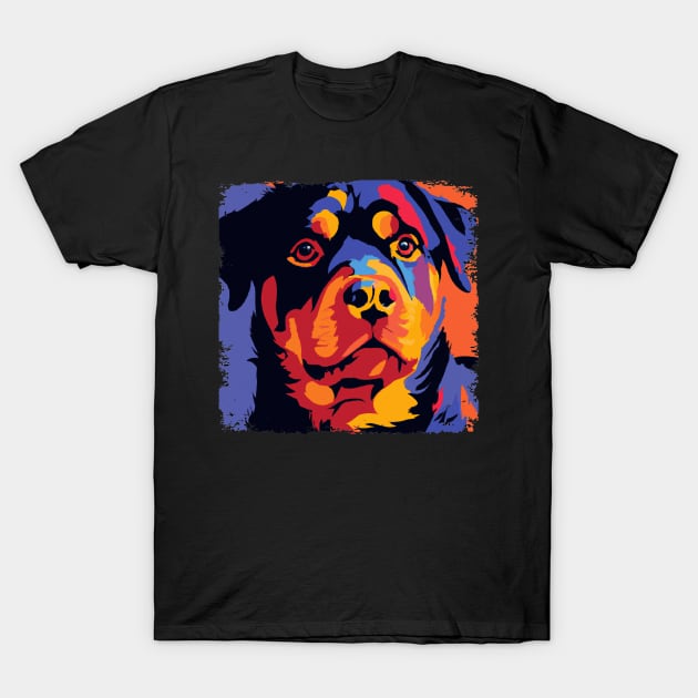 Rottweiler Pop Art - Dog Lover Gifts T-Shirt by PawPopArt